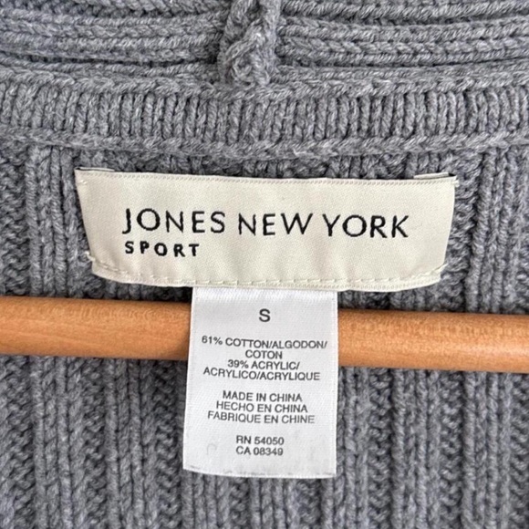 Jones New York Knit Hoodie Y2K Grunge Downtown Preppy - Picture 2 of 7